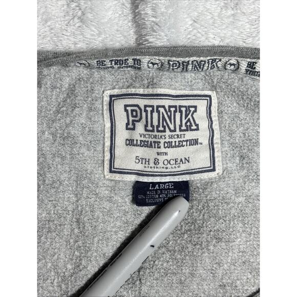 PINK TAMU Texas A&M University Womens Sweatshirt Sz L Raglan Gray WhiteTexas ATM - Picture 3 of 4